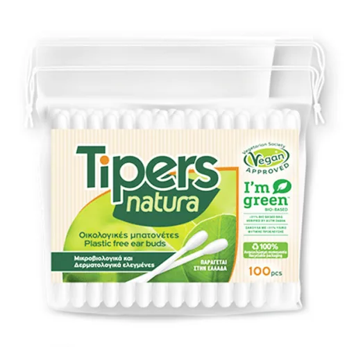 Биоразградими клечки за уши Tipers natura 100бр.