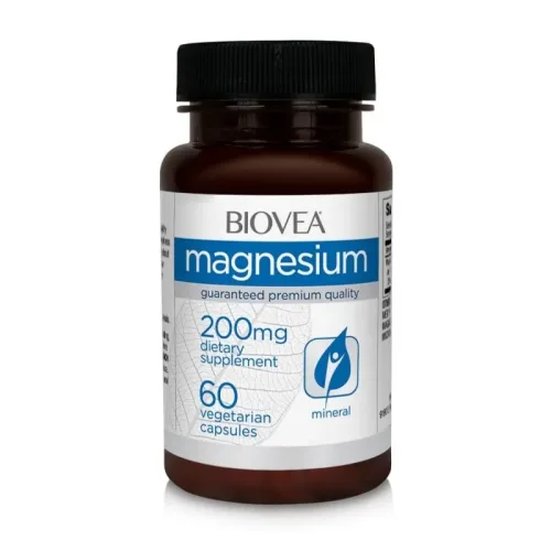 Magnesium 200mg - Магнезий, Разфасовка 60 caps - Biovea