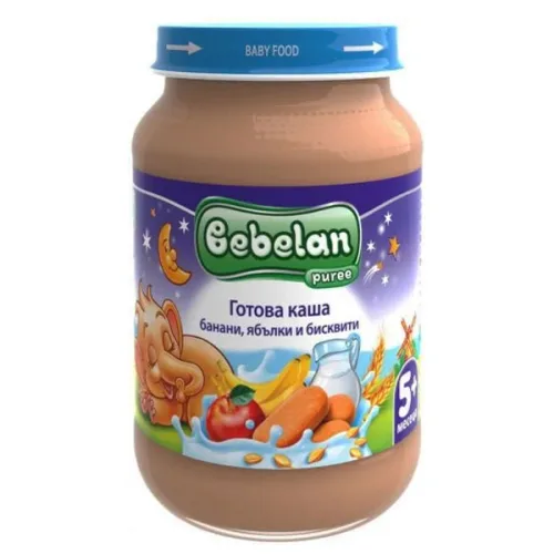 Млечна каша банани ябълки и бисвити 5+месеца Bebelan 190гр.