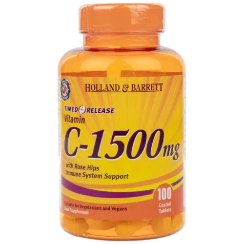 Vitamin C with Rose Hips 1500 mg | Timed Release / 100 Таблетки, 100 дози - Holland And Barrett