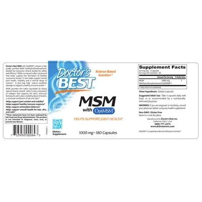 MSM с OptiMSM 1000 mg / MSM with OptiMSM 1000 mg - Doctor's Best