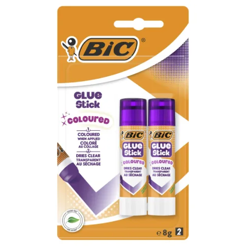 Лепило сухо BIC Coloured 2*8гр. - Bic