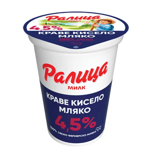 Краве кисело мляко Ралица Милк 4.5% 400гр. - Ралица