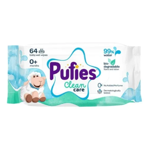 Мокри кърпи 99% вода Pufies 64бр.
