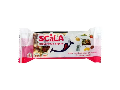 Барче Scala с Ягода,Бял Шоколад,Тиквено Семе 55гр