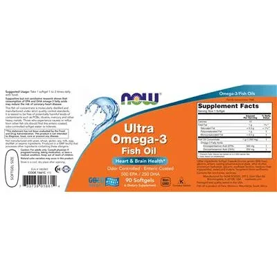 Ултра Омега-3 рибено масло / Ultra Omega-3 Fish Oil - NOW