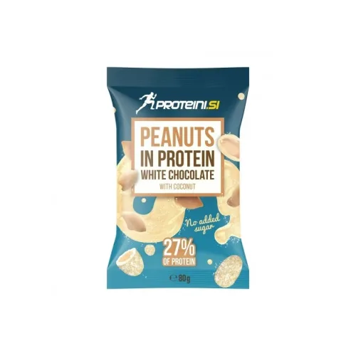 Peanuts In Protein White Chocolate - Фъстъци В Протеинов Шоколад, Разфасовка 80g