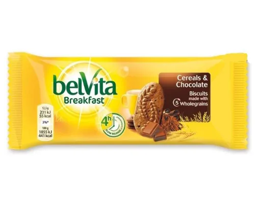 Пълнозърнести бисквити Belvita шоколад 50гр. - Belvita