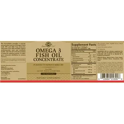 Концентрат от рибено масло Омега 3 / Omega 3 Fish Oil Concentrate - Solgar