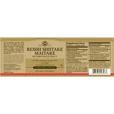 Reishi Shiitake Maitake Mushroom Extract - Solgar