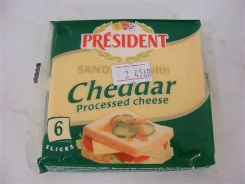 Топено сирене с чедар слайс President 120гр. - President