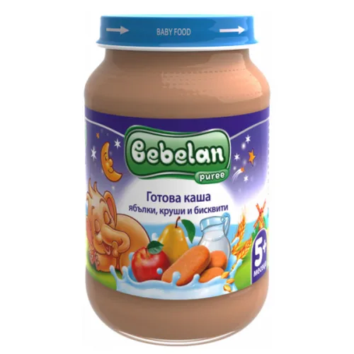 Млечна каша ябълки круши и бисвити 5+месеца Bebelan 190гр.