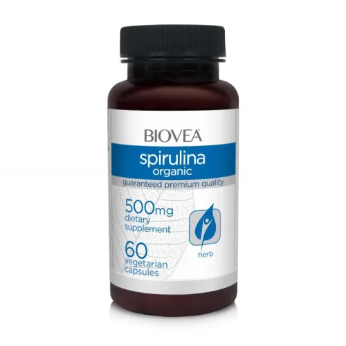 Spirulina Organic 500mg - Спирулина, Разфасовка 60 caps - Biovea