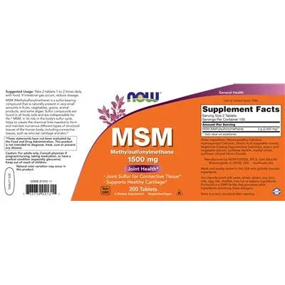 MSM 1500 mg - NOW