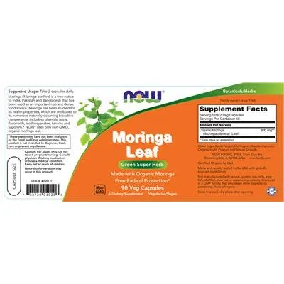 Лист на моринга / Moringa Leaf - NOW